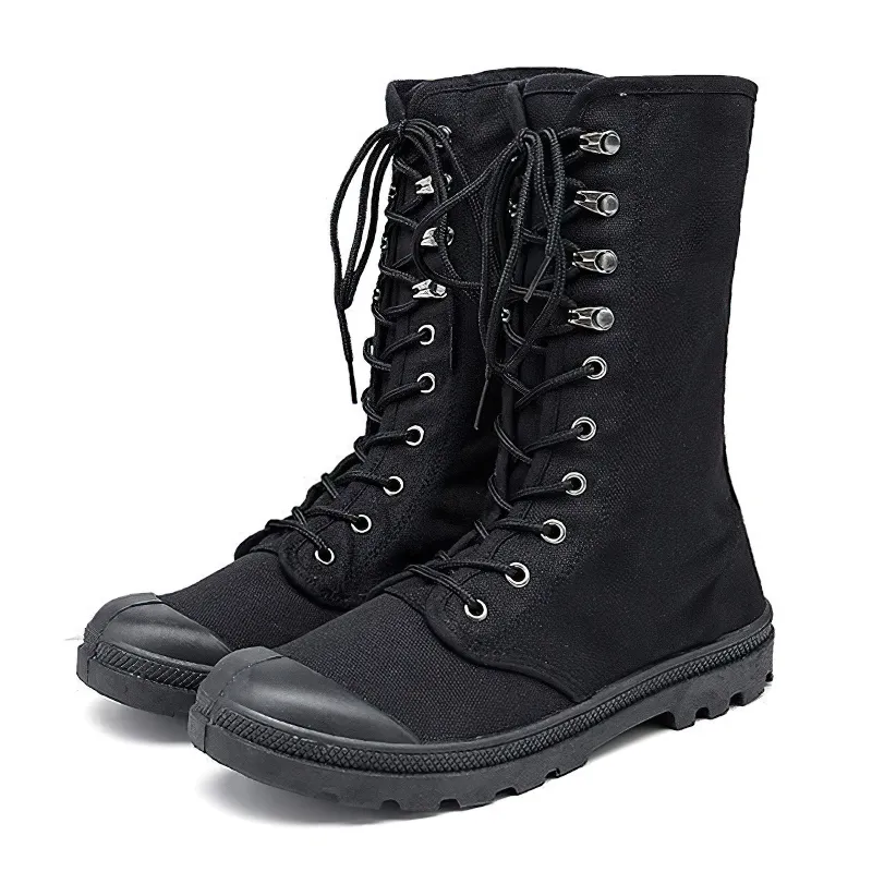 Canvas Men Lace Up Boots / Mid-calf Male Military Tactical Boots