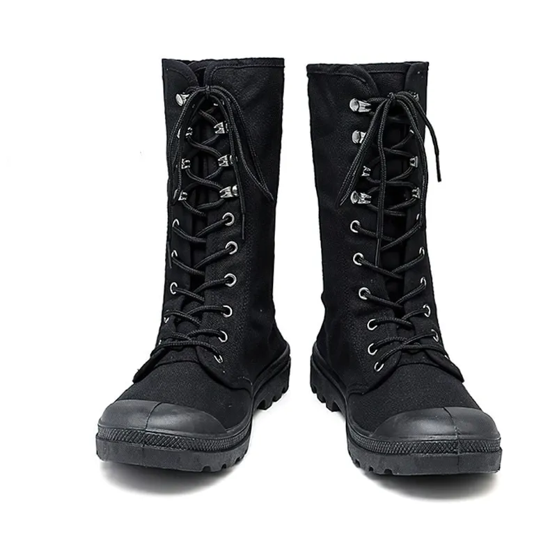 Canvas Men Lace Up Boots / Mid-calf Male Military Tactical Boots