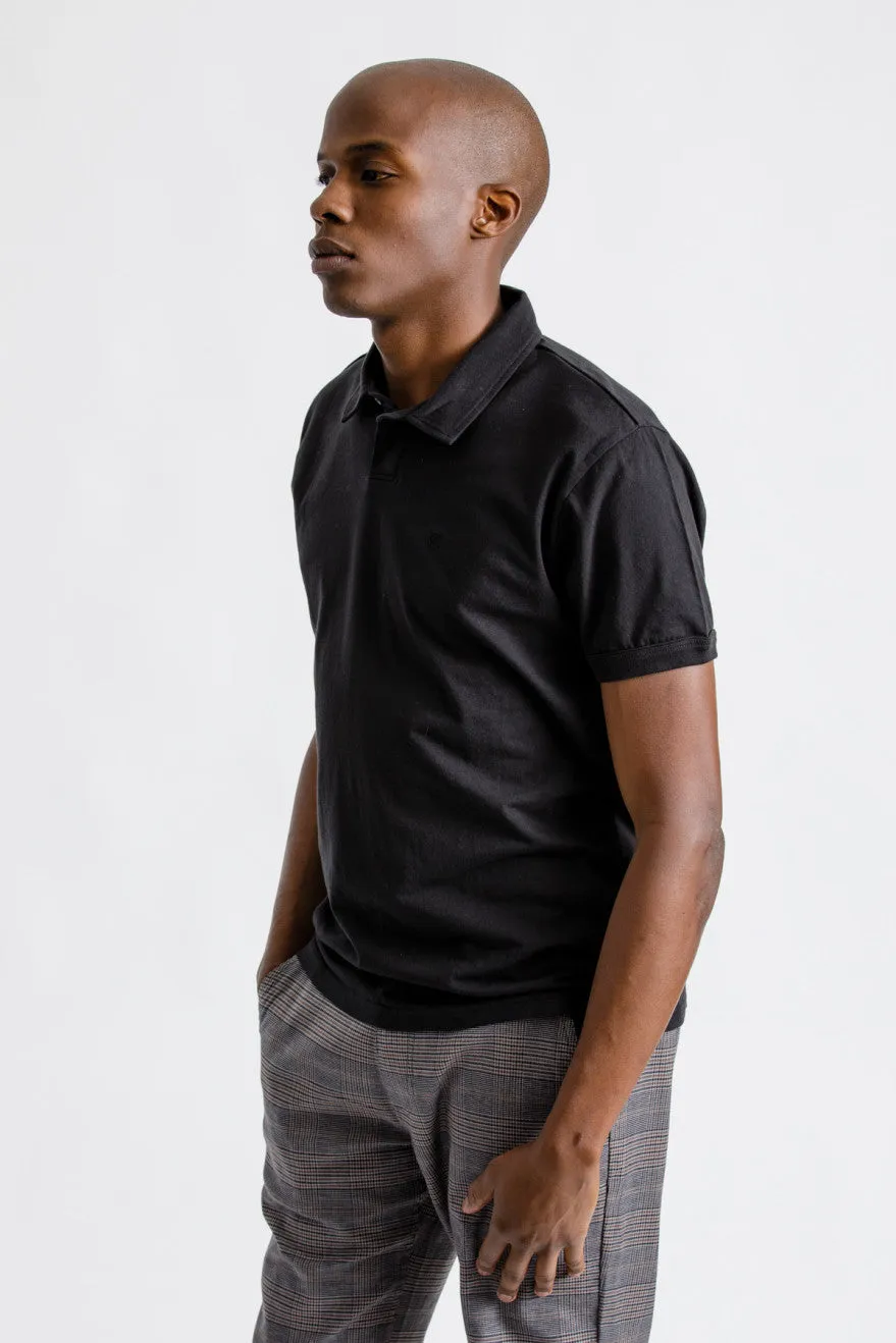 Carlos S/S Polo Knit - Black/Black