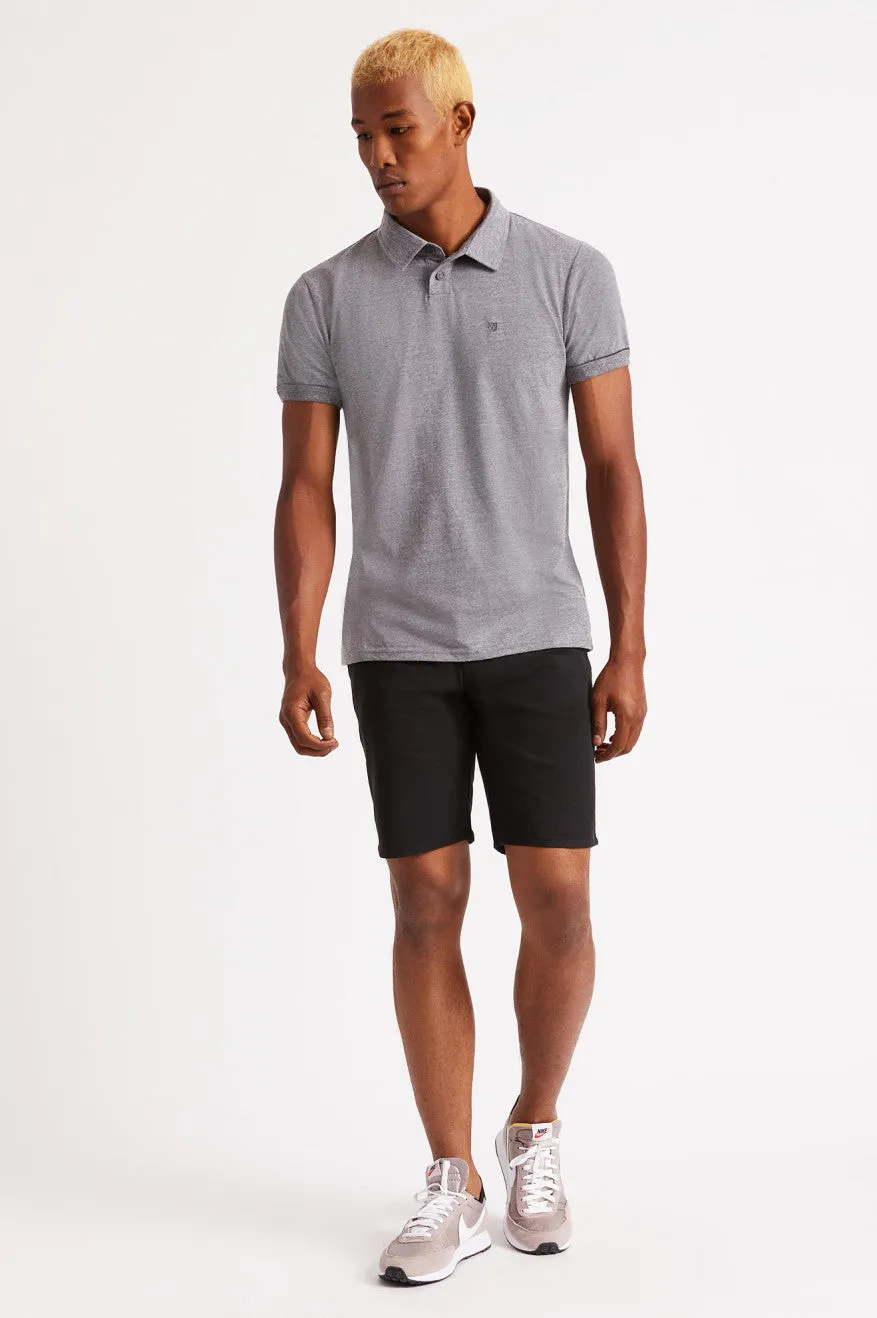 Carlos S/S Polo Knit - Heather Grey/Charcoal