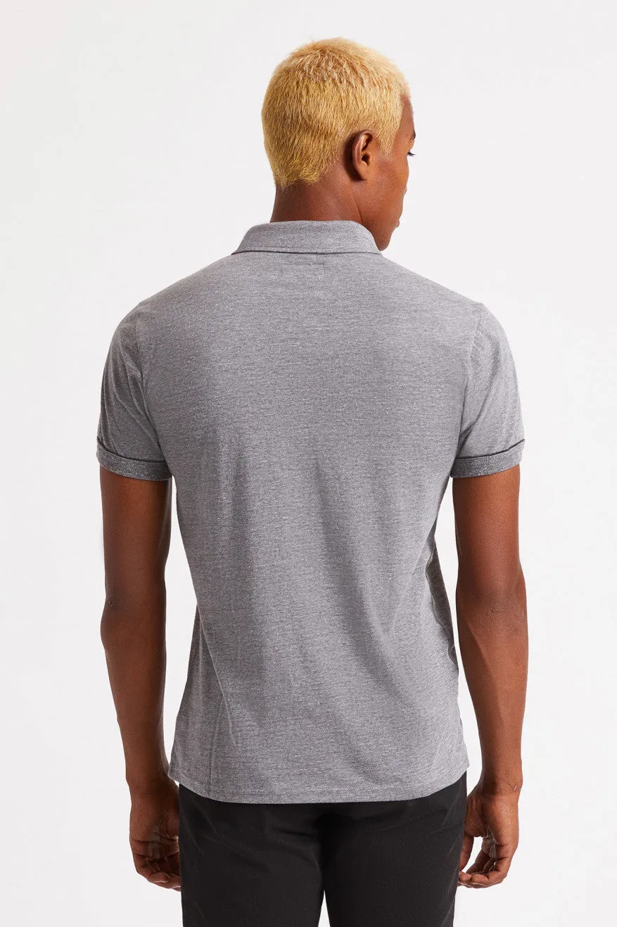 Carlos S/S Polo Knit - Heather Grey/Charcoal