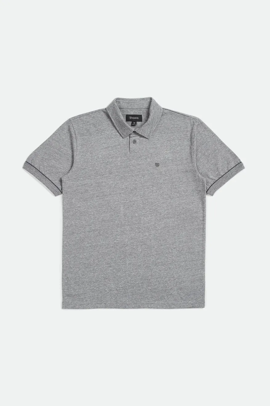 Carlos S/S Polo Knit - Heather Grey/Charcoal