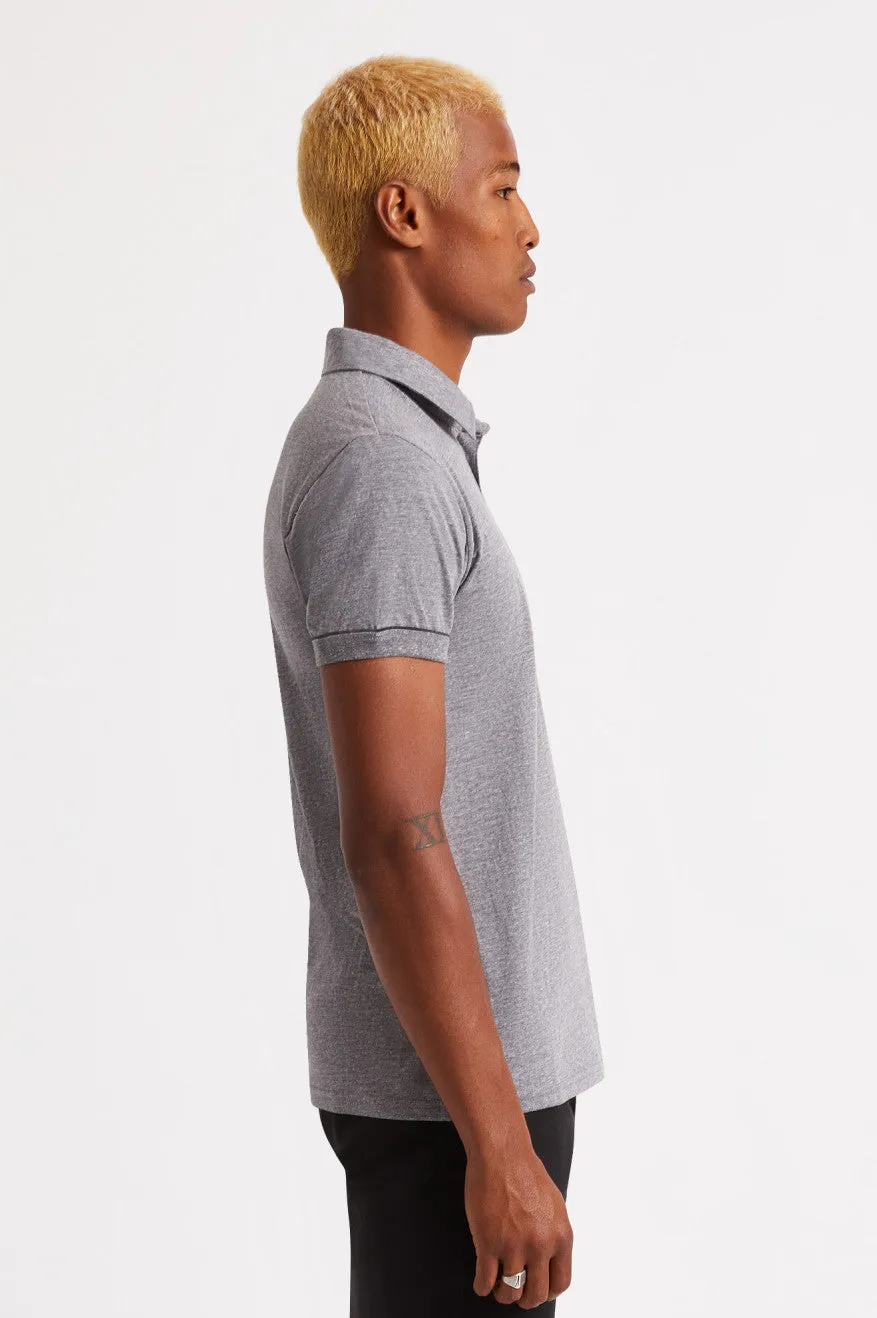 Carlos S/S Polo Knit - Heather Grey/Charcoal