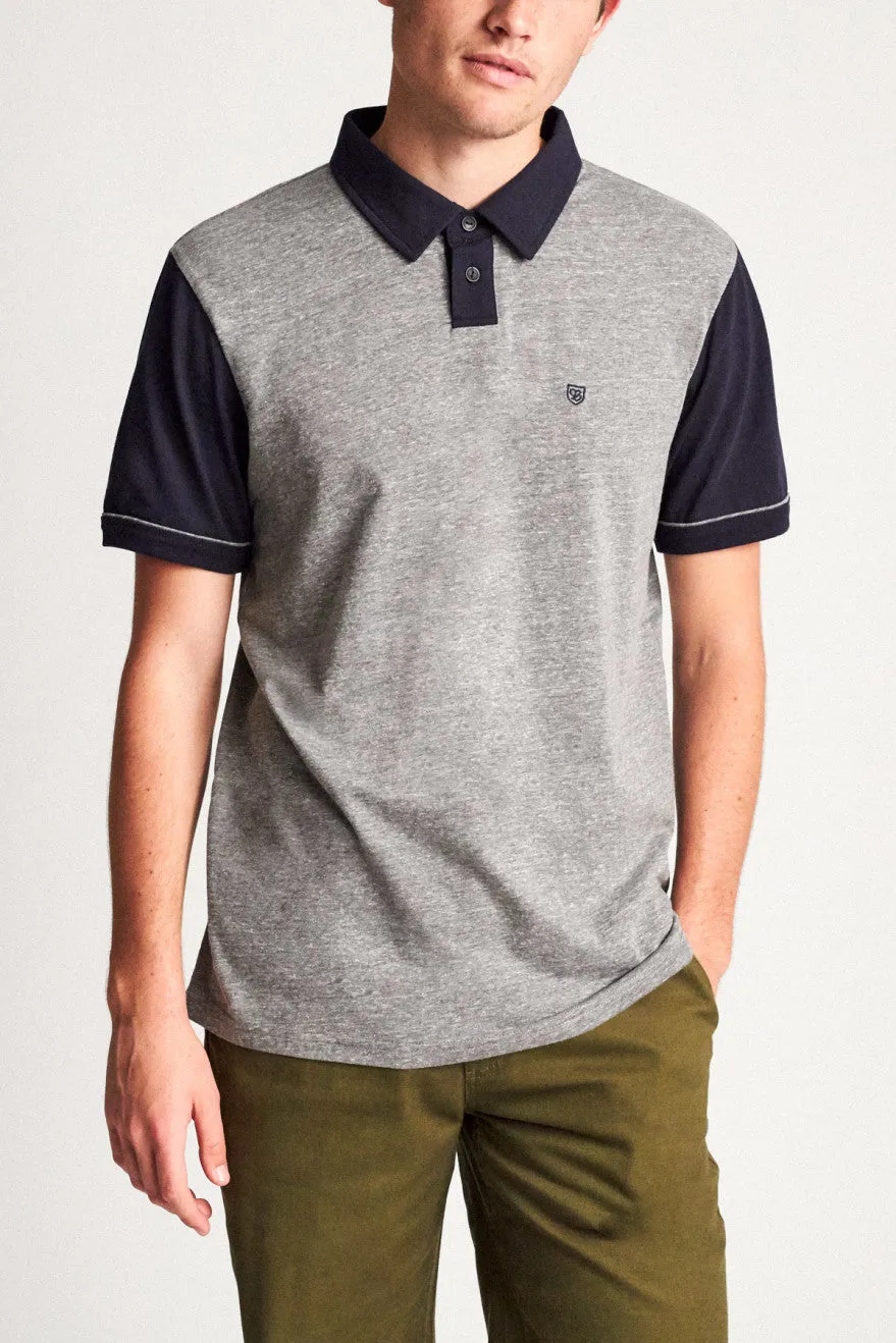 Carlos S/S Polo Knit - Heather Grey/Navy