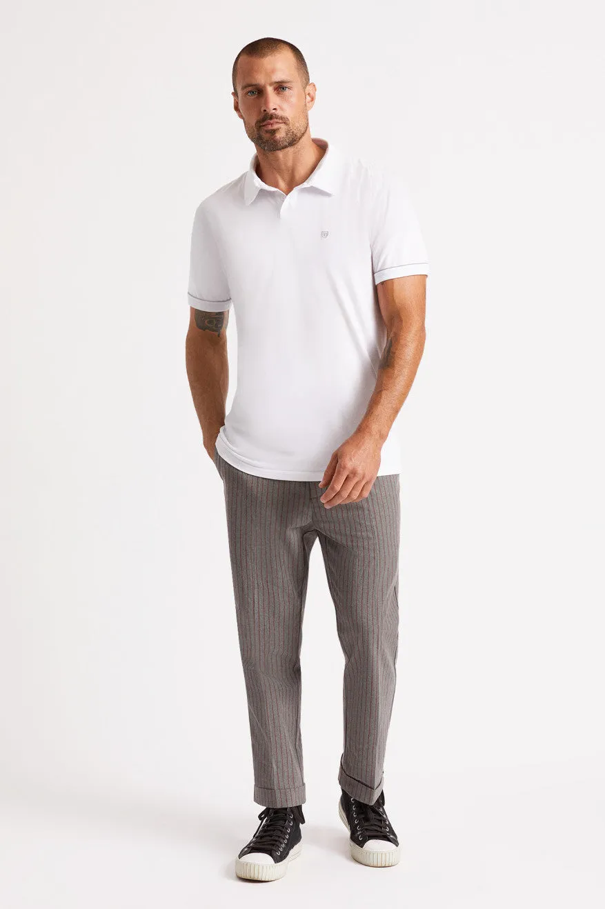 Carlos S/S Polo Knit - White/Light Grey