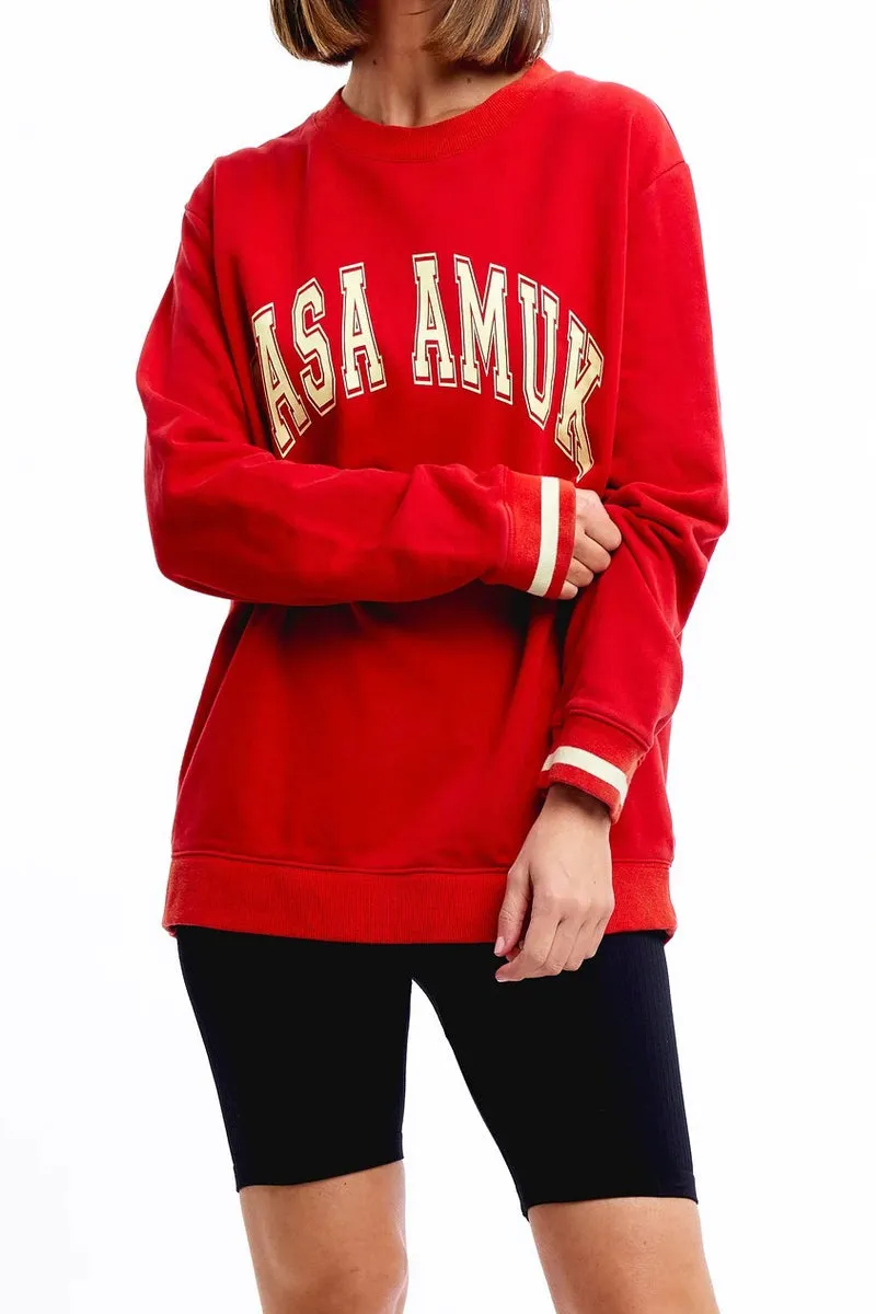 Casa Amuk Red Vintage Jumper for Women, Limited Edition