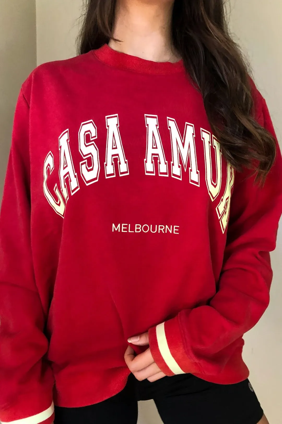 Casa Amuk Red Vintage Jumper for Women, Limited Edition