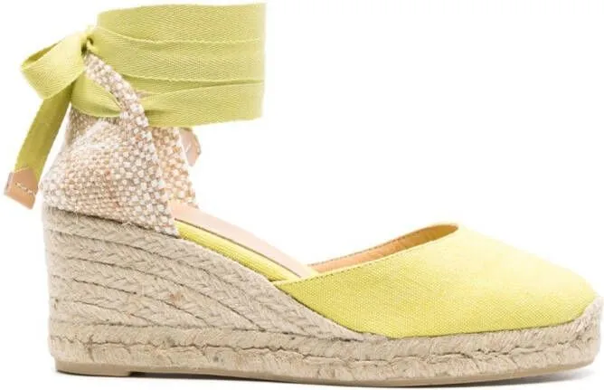 Castañer Carina 70mm wedge espadrilles Green