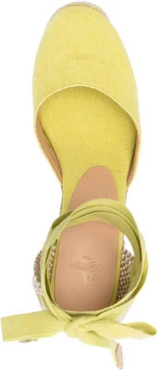 Castañer Carina 70mm wedge espadrilles Green