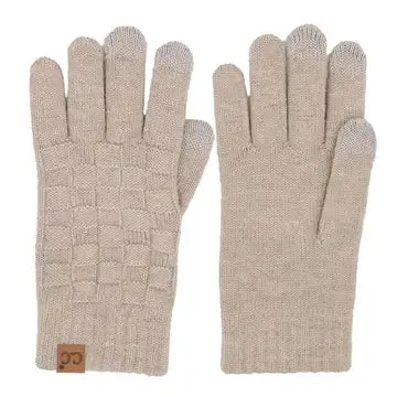 C.C Weaving Texture Knit Solid Winter Glove