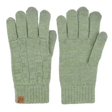 C.C Weaving Texture Knit Solid Winter Glove