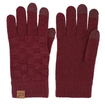 C.C Weaving Texture Knit Solid Winter Glove