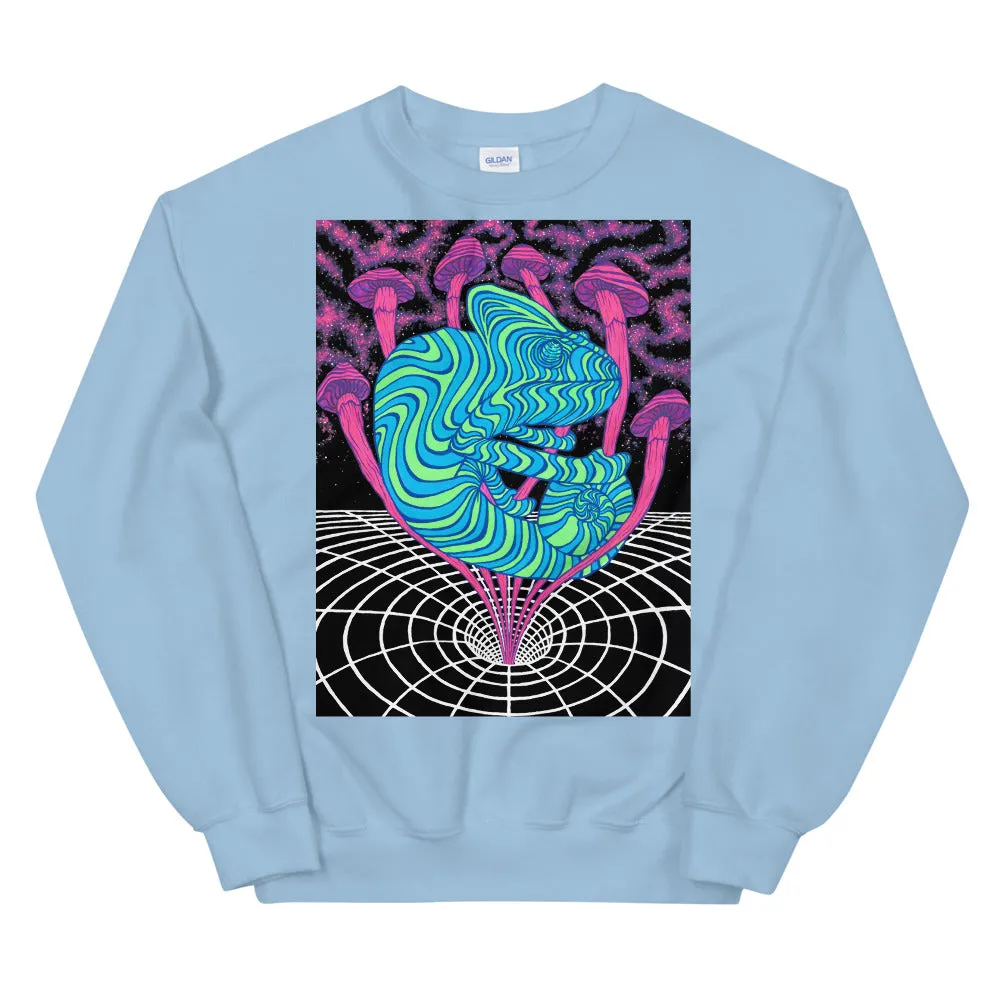 Colorful Shrooms Vortex Graphic Sweatshirt