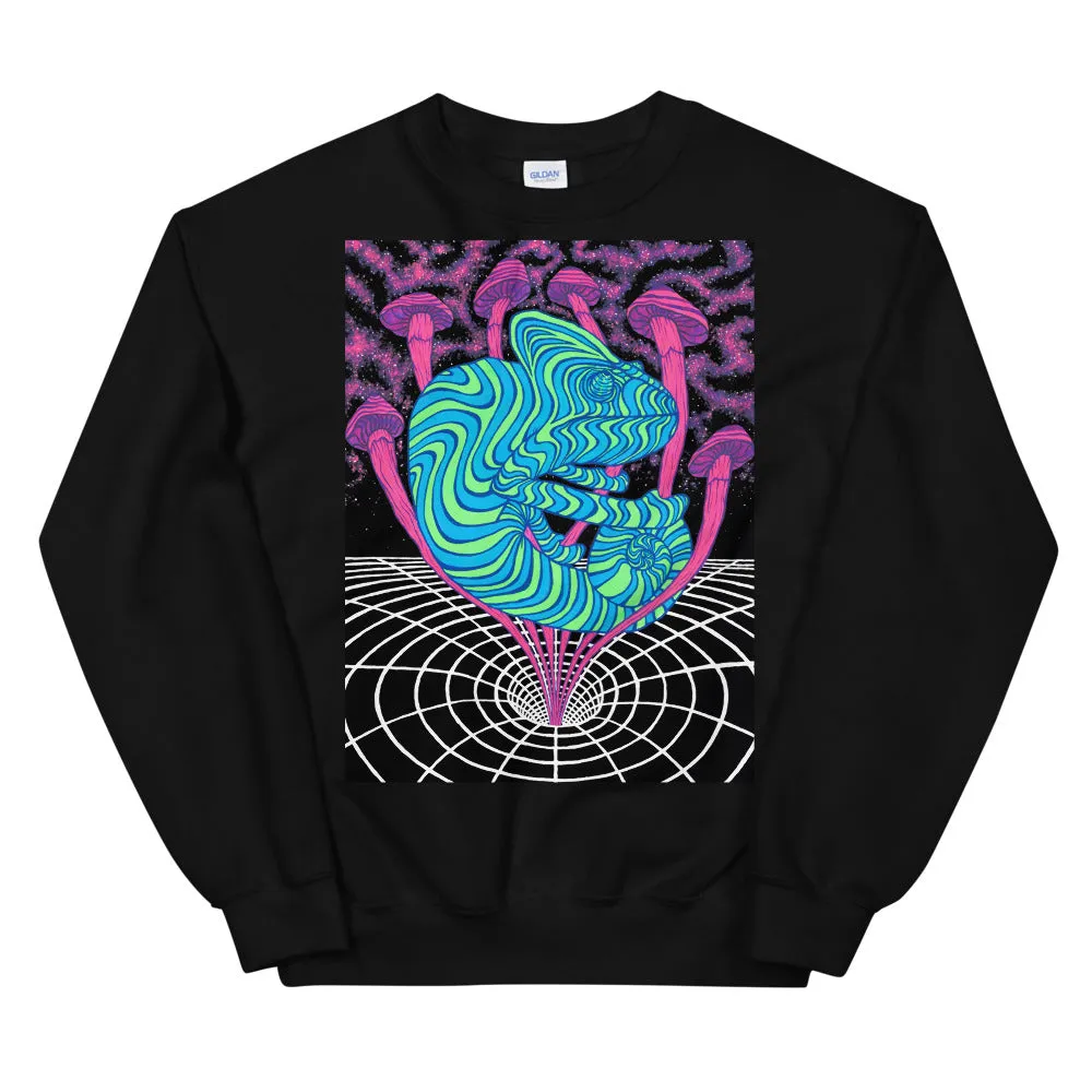 Colorful Shrooms Vortex Graphic Sweatshirt