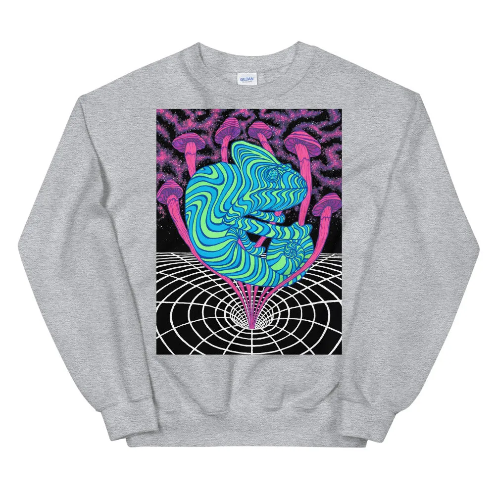 Colorful Shrooms Vortex Graphic Sweatshirt