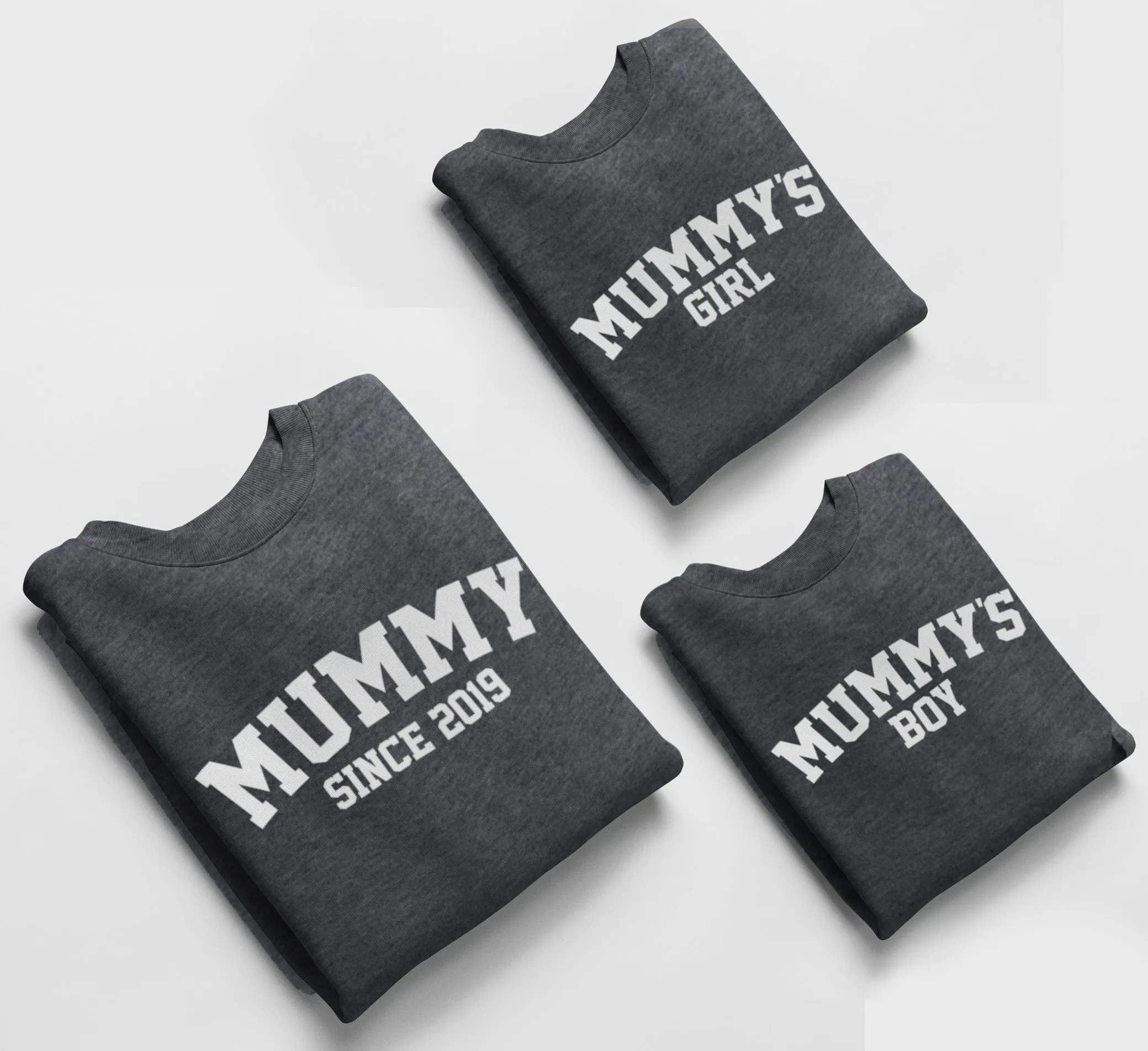 Charcoal Matching Jumpers, Mummy Since, Mummy's Girl, Mummy's Boy Mother's Day Gift, Birthday Gift