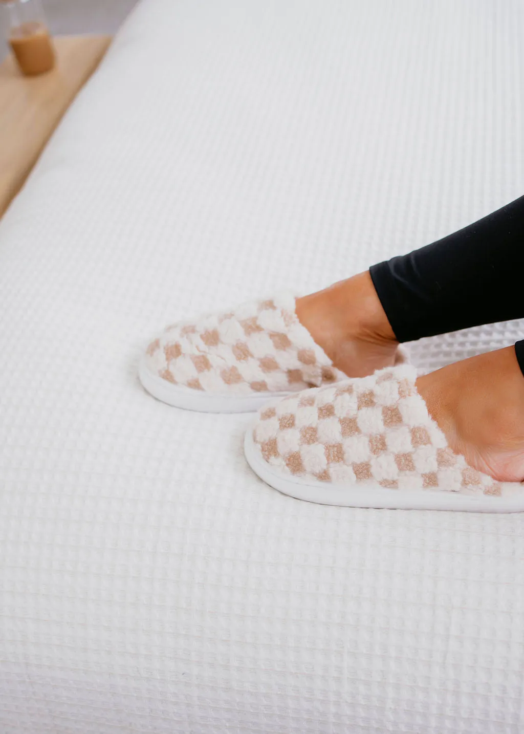 Checkered Plush Slippers