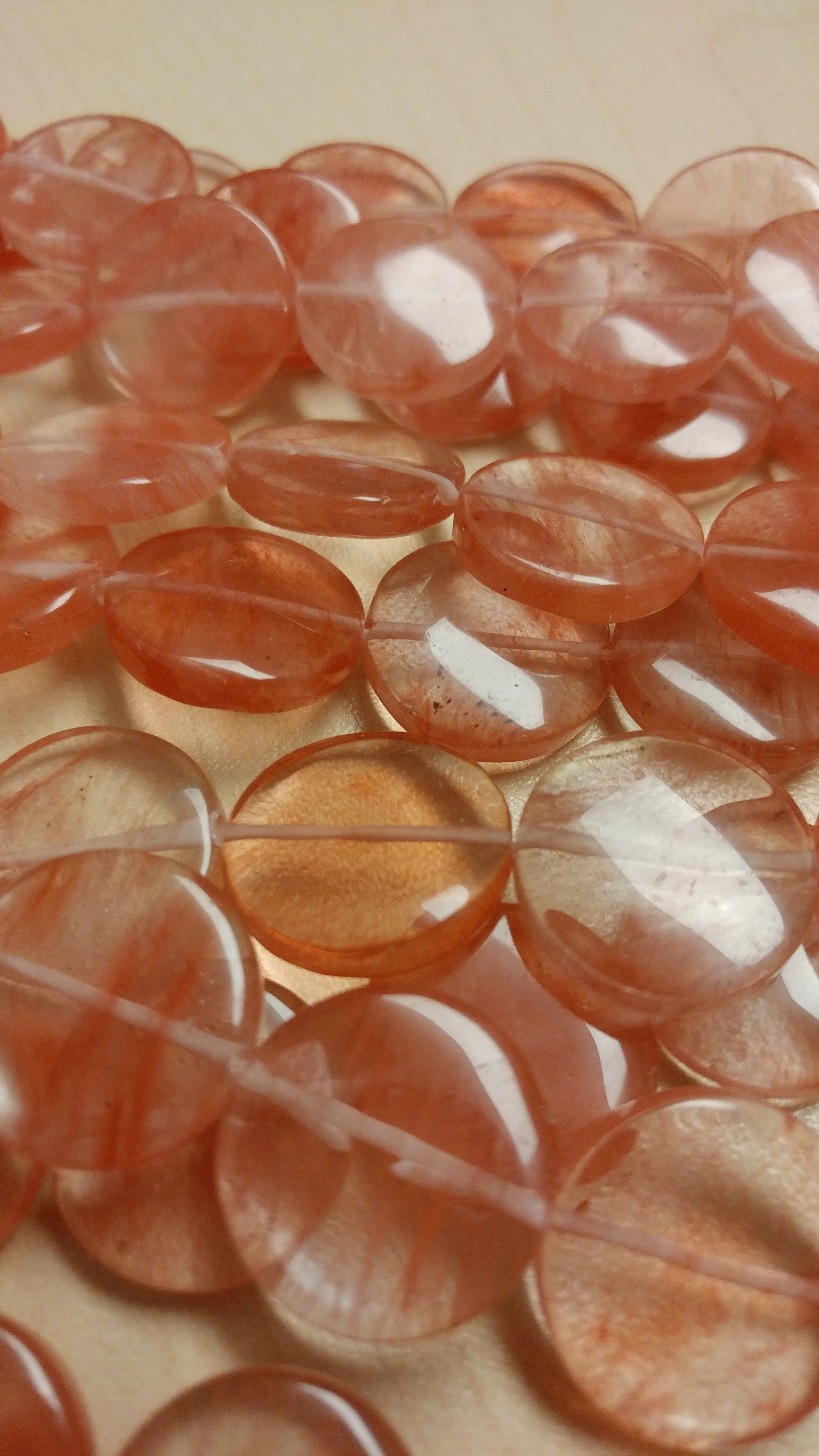 Cherry Quartz Circular Bead Strand