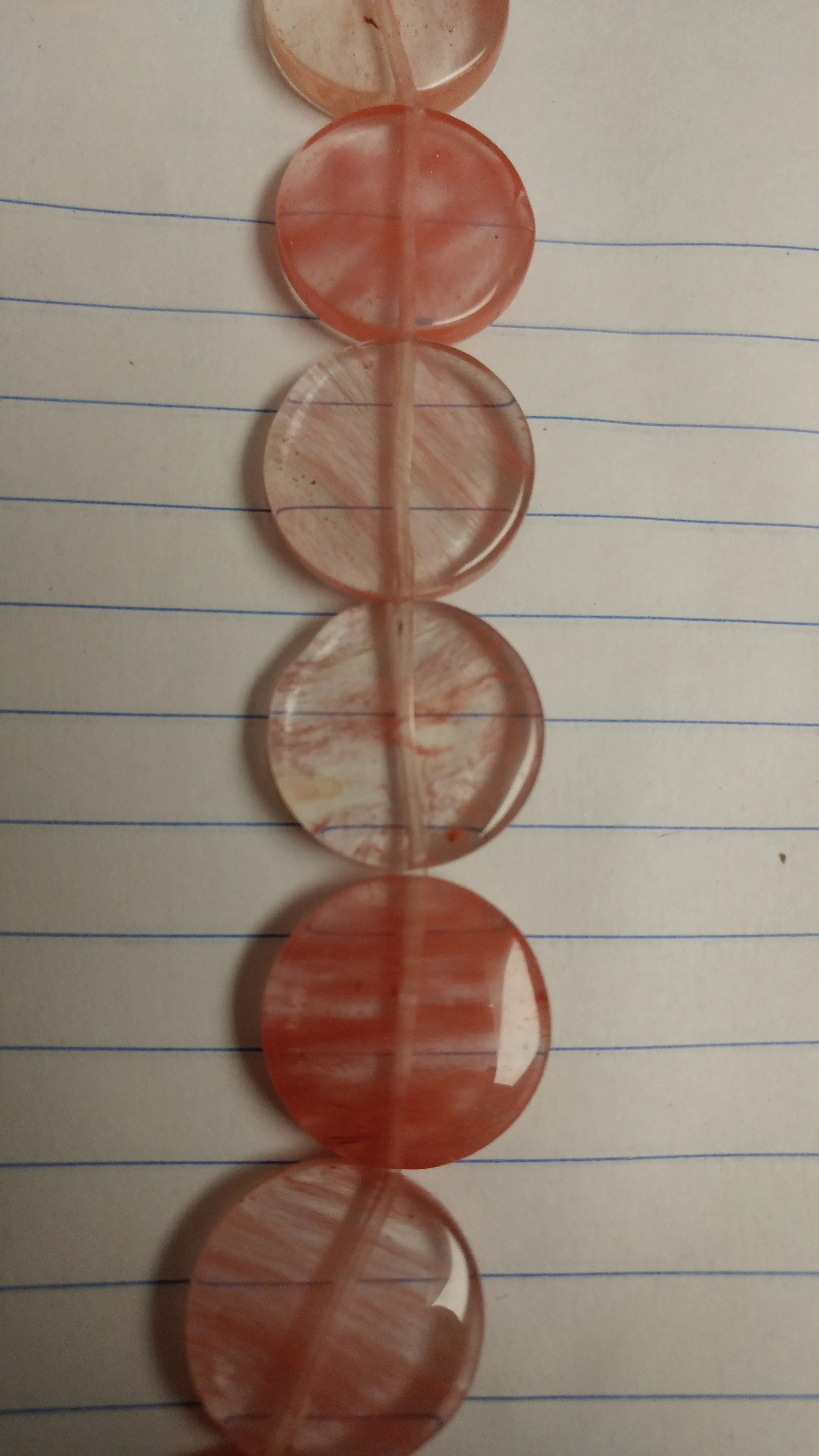 Cherry Quartz Circular Bead Strand