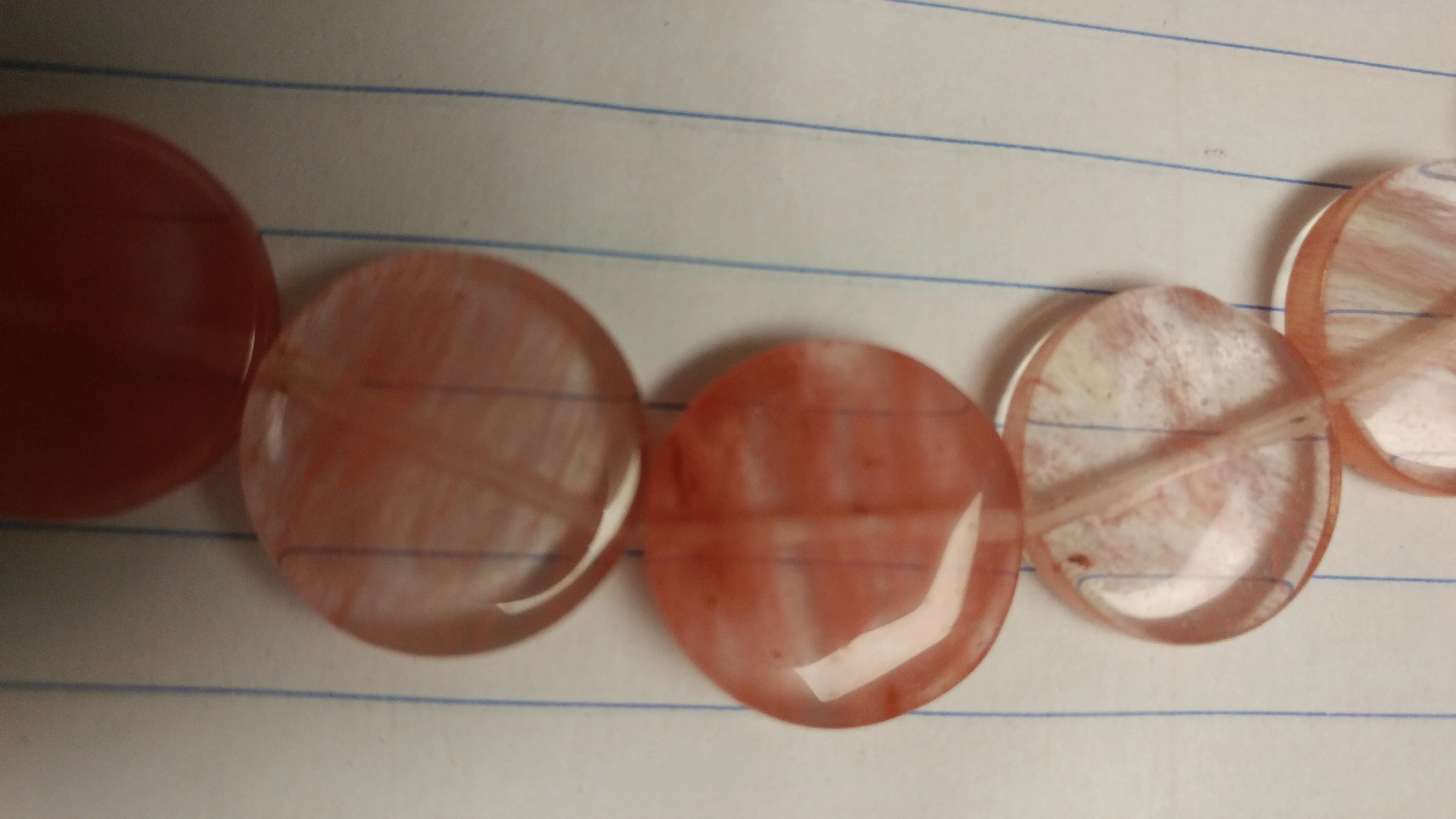 Cherry Quartz Circular Bead Strand