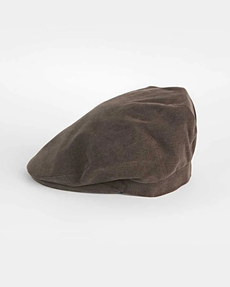 Chocolate Brown Cotton Flat Cap