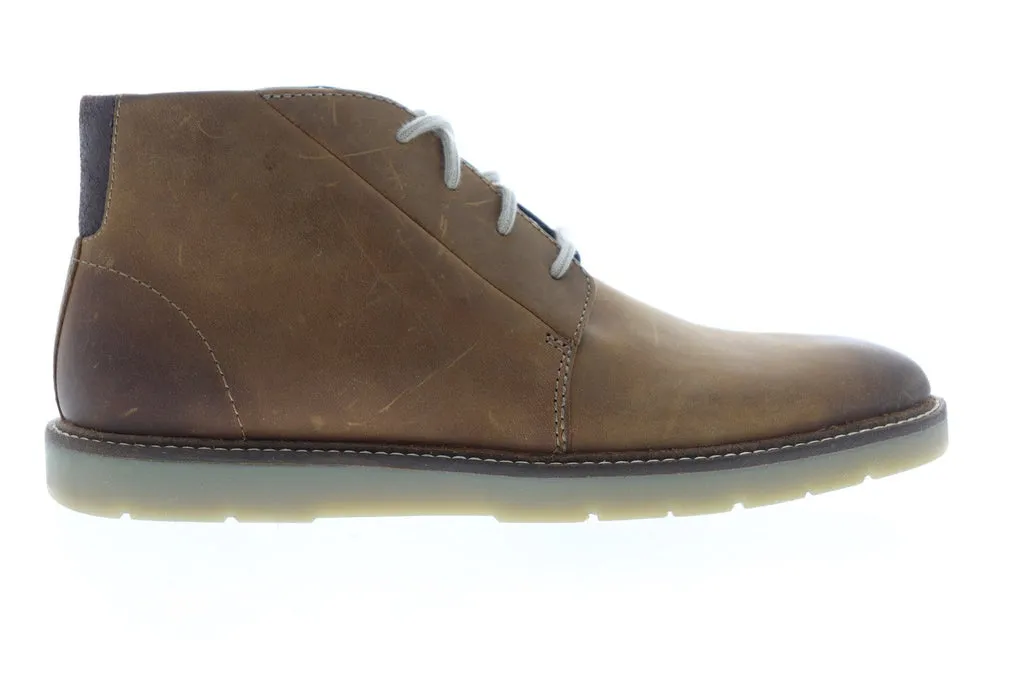 Clarks Grandin Mid Brown Leather Chukkas Boots