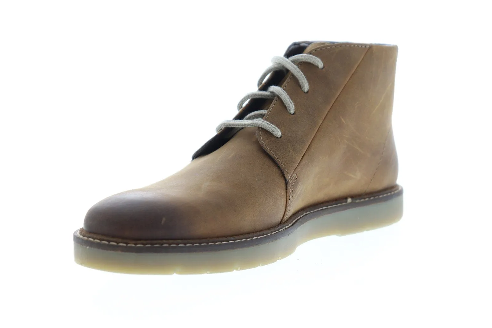 Clarks Grandin Mid Brown Leather Chukkas Boots