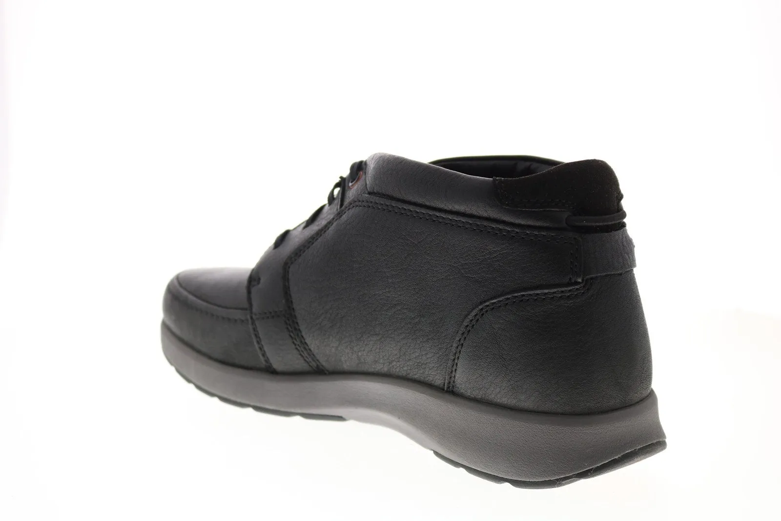 Clarks Men's Black Leather Chukka Boots - Wide Fit