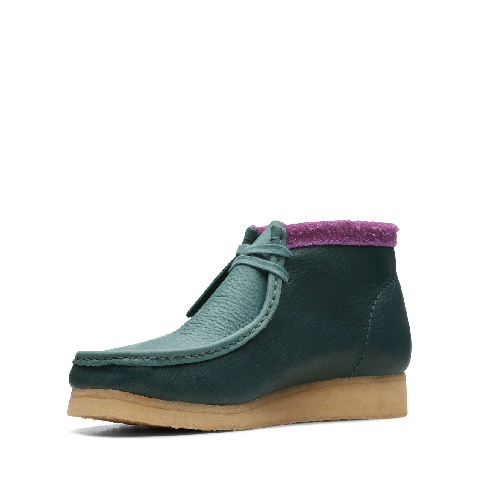 Clarks Wallabee Boot Green Leather Chukka Boots