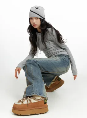 Classic Bootcut Jeans for Women - Vintage Wash CF415