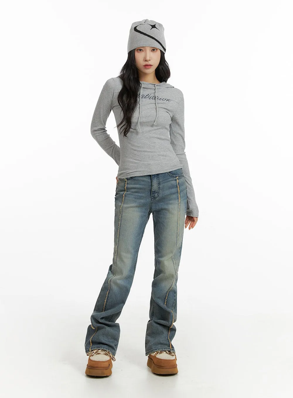 Classic Bootcut Jeans for Women - Vintage Wash CF415