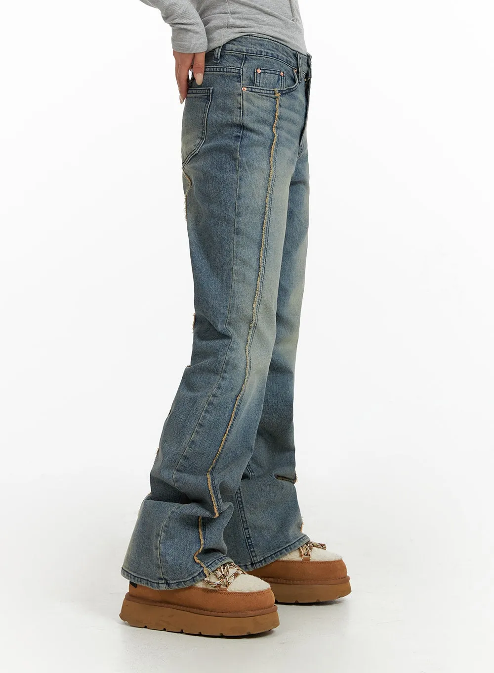 Classic Bootcut Jeans for Women - Vintage Wash CF415