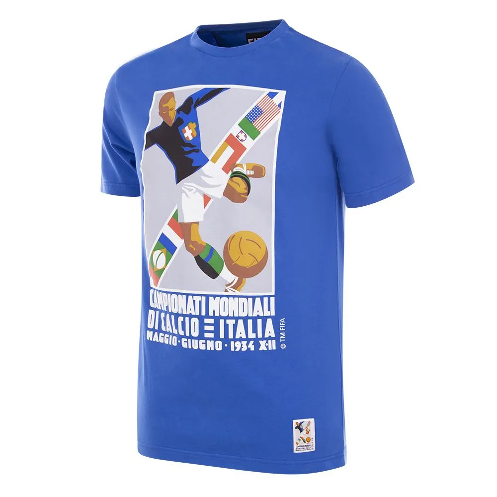 COPA Football - Italy World Cup 1934 Poster T-Shirt - Blue