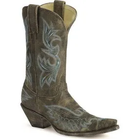 Corral Boots Black Eagle Stitched Vamp Snip Toe - R1963.