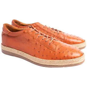 Corrente Monaco Genuine Ostrich Sneakers Tan