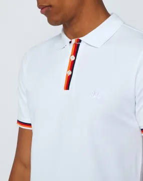 Cotton Piqué Polo Shirt with Tricolor Detail