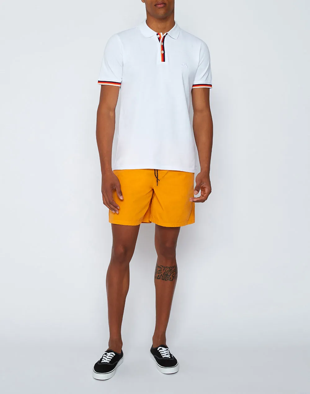 Cotton Piqué Polo Shirt with Tricolor Detail