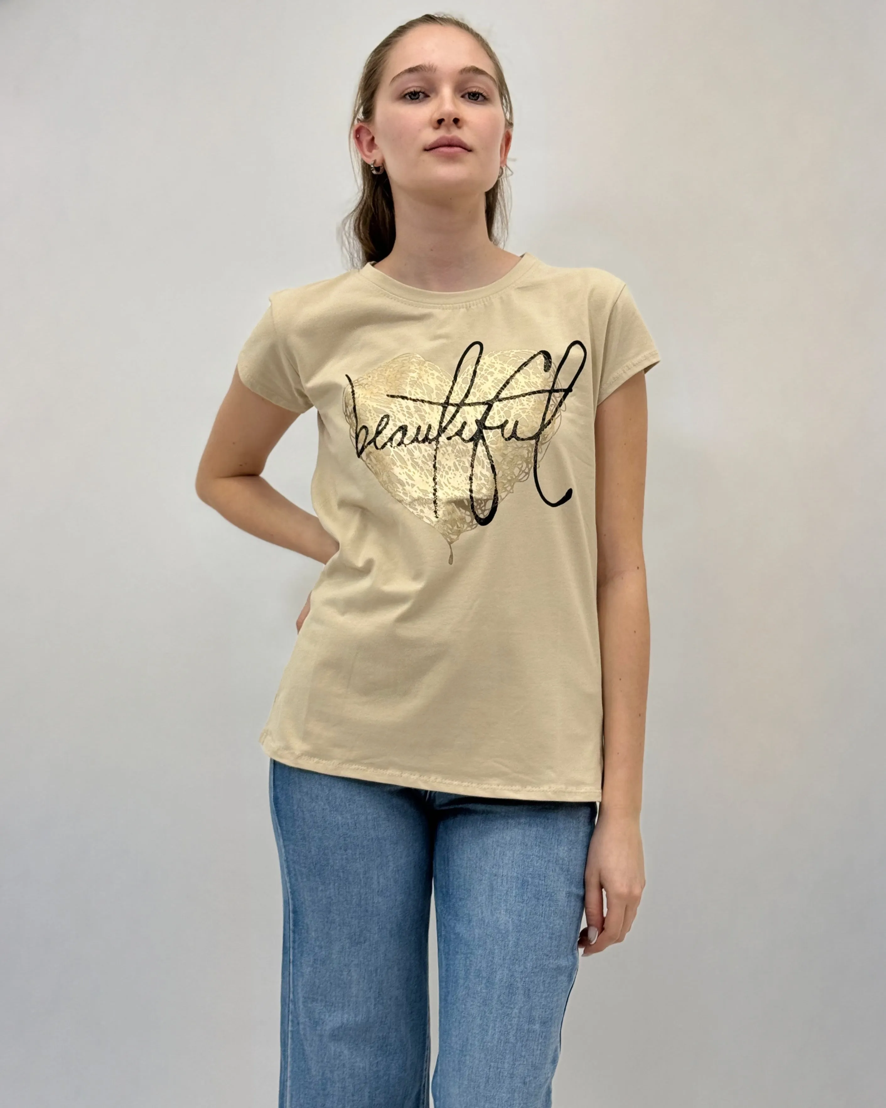 Cotton T-shirt with Beautiful Print