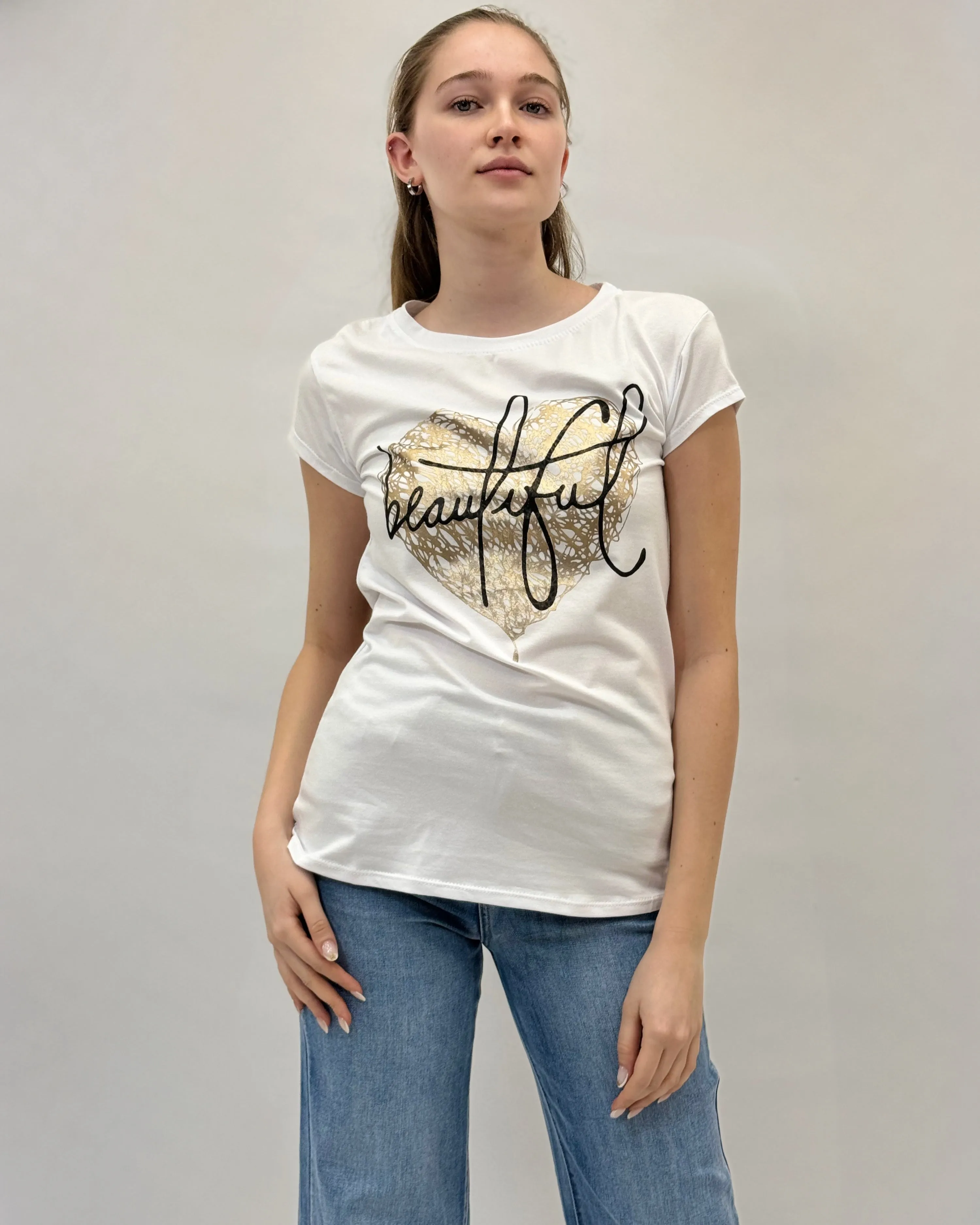 Cotton T-shirt with Beautiful Print