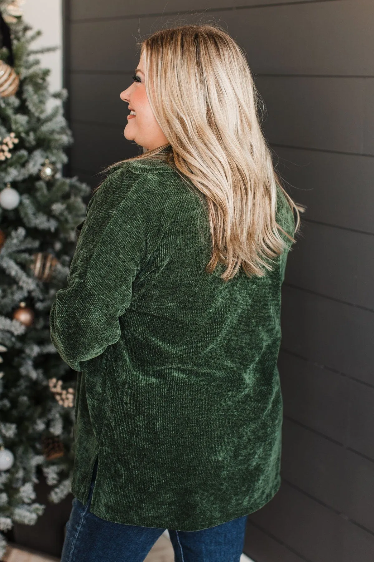 Cozier Knit Button Top Olive