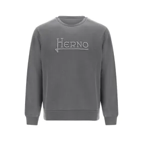 CREW NECK SWEATSHIRT WITH LOGO EMBROIDERED Man Light grey