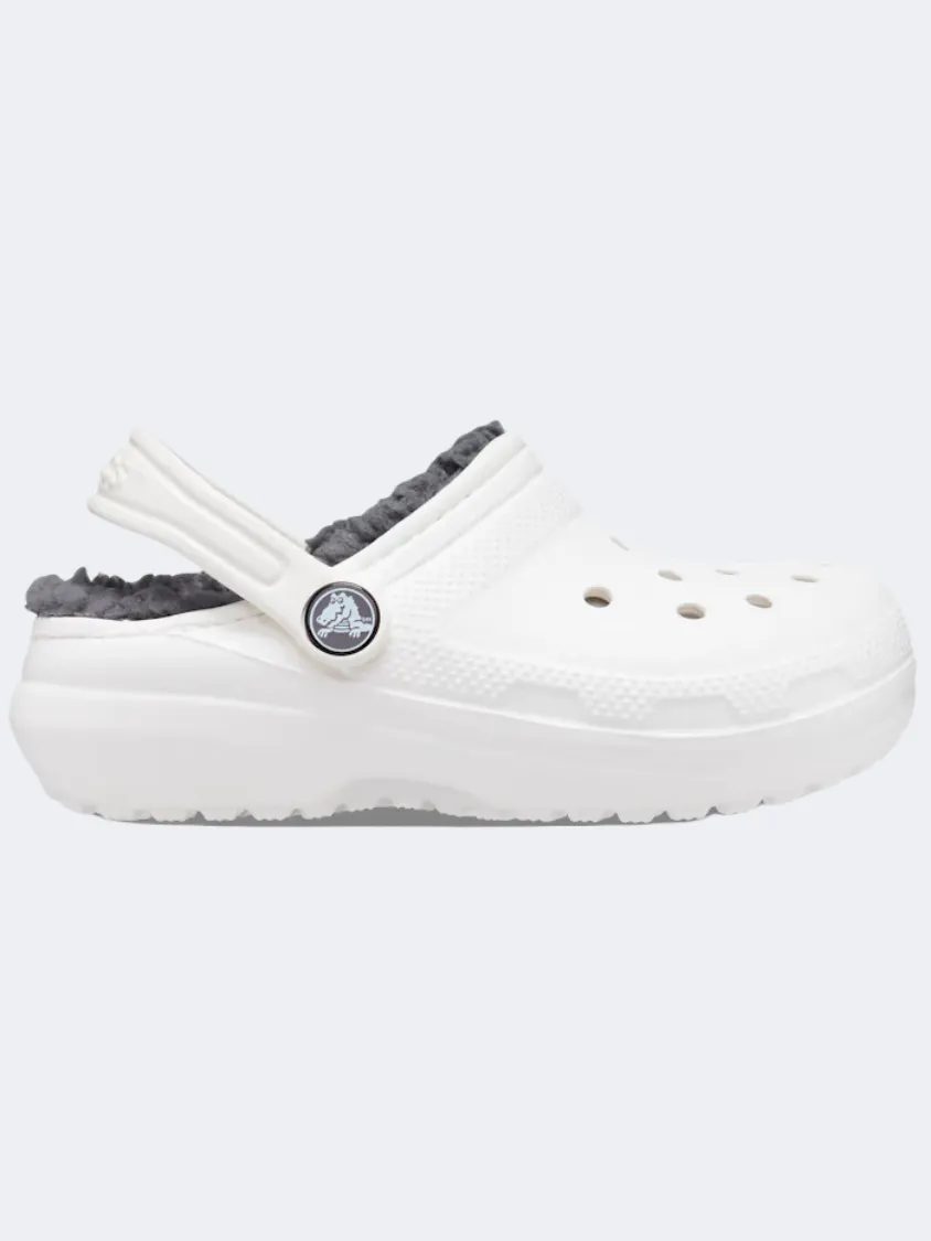 Crocs Classic Lined Clog Kids Lifestyle Slippers White/Grey