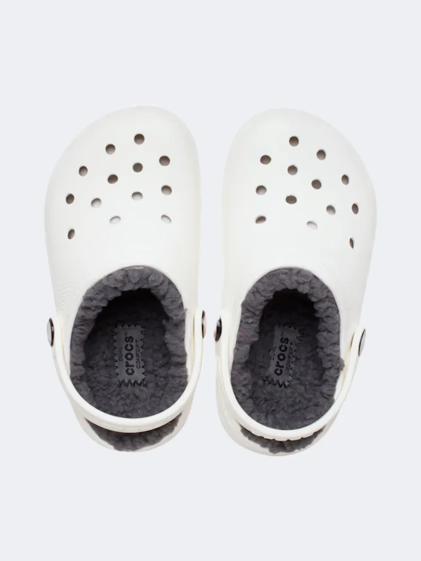 Crocs Classic Lined Clog Kids Lifestyle Slippers White/Grey