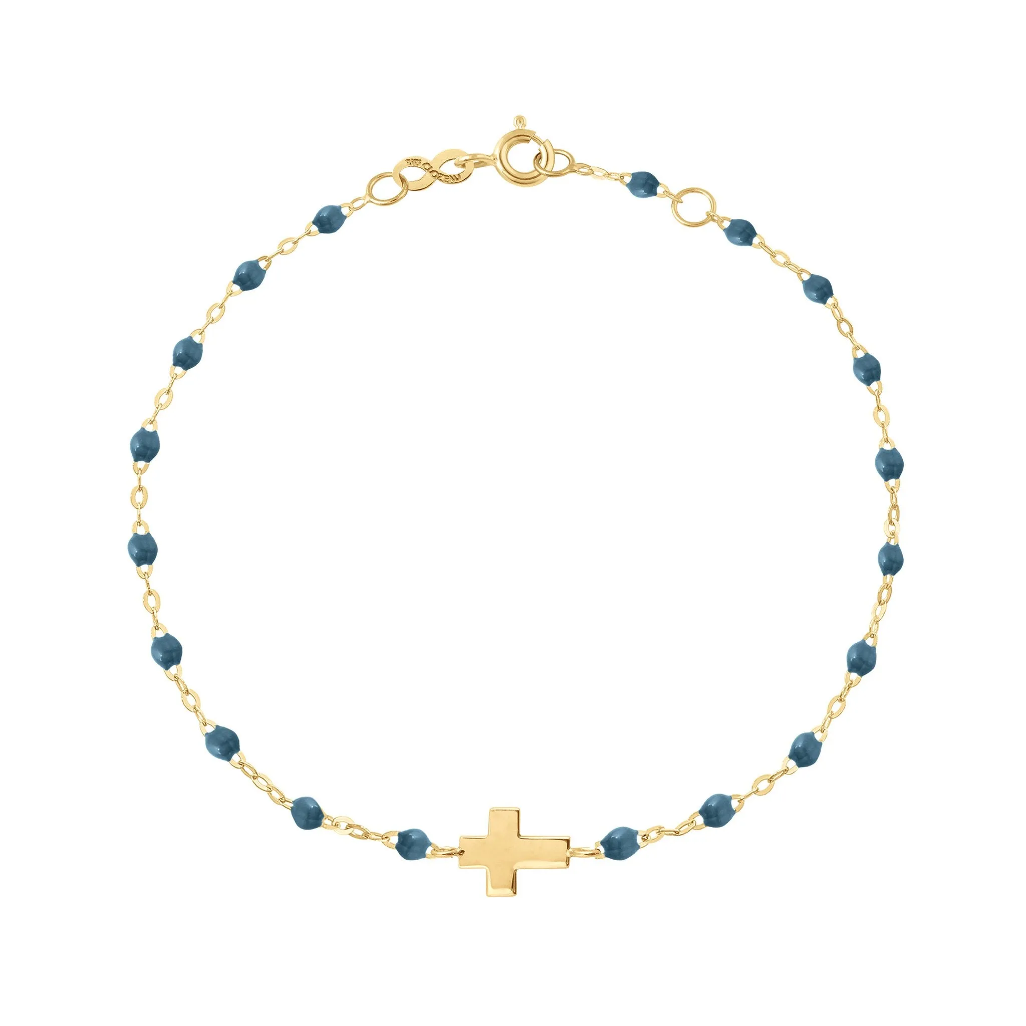 Cross Charm Classic Gigi Bracelet in Yellow Gold, 6.7