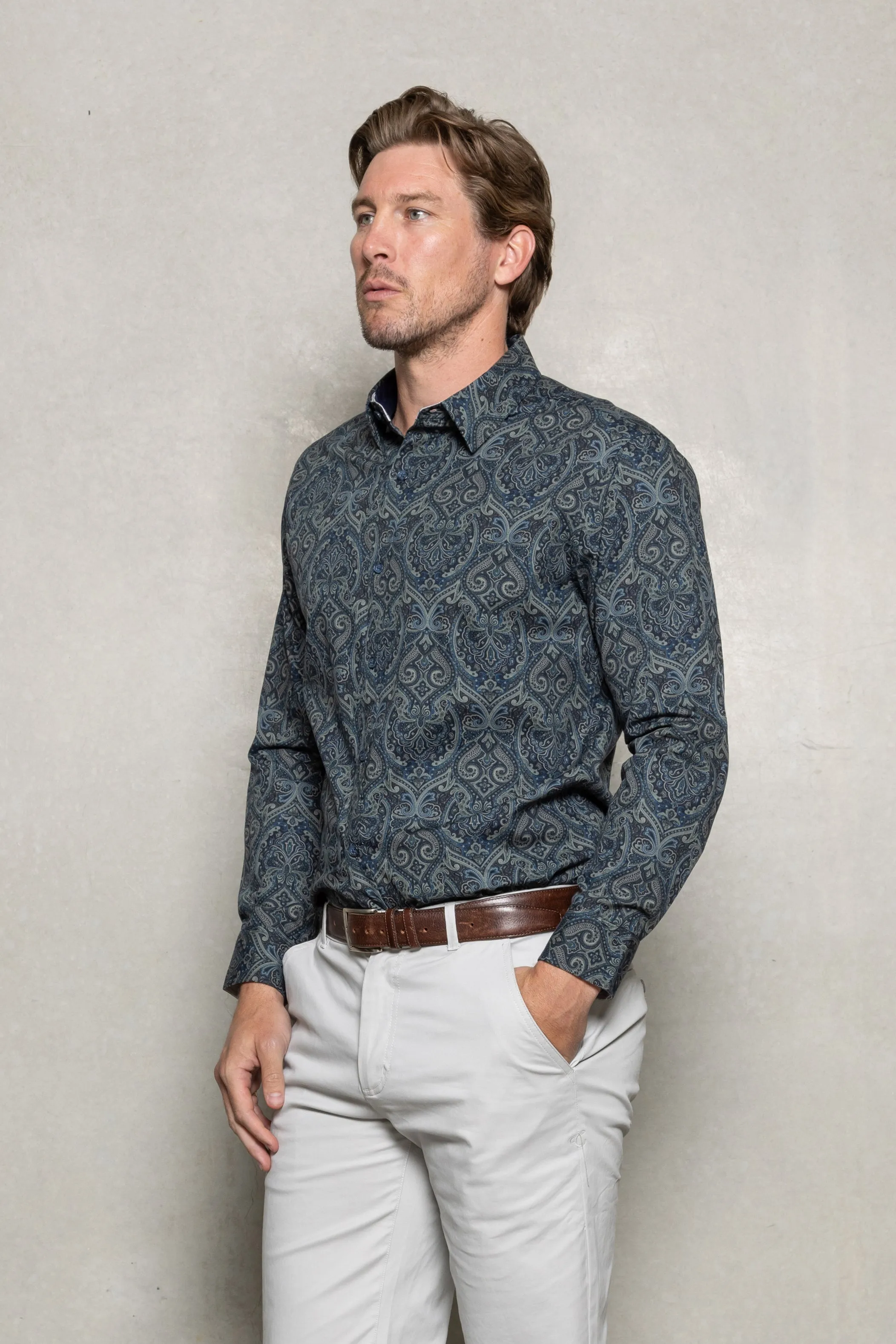 Cutler & Co Thunderstorm Paisley Blake Shirt