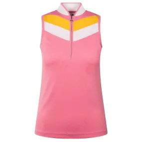 Daily Sports Women's Sleeveless Polo Shirt in Pink Sky.