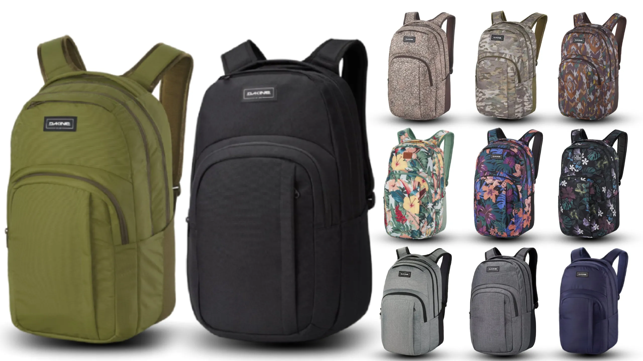 Dakine Campus Large 33L Backpack with S-curved Back Panel and Adjustable Shoulder Straps