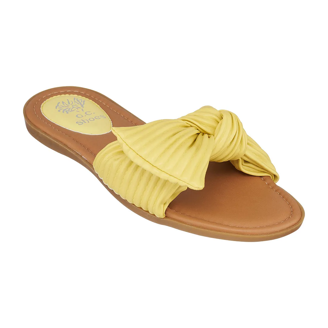 Dani Yellow Flat Sandals