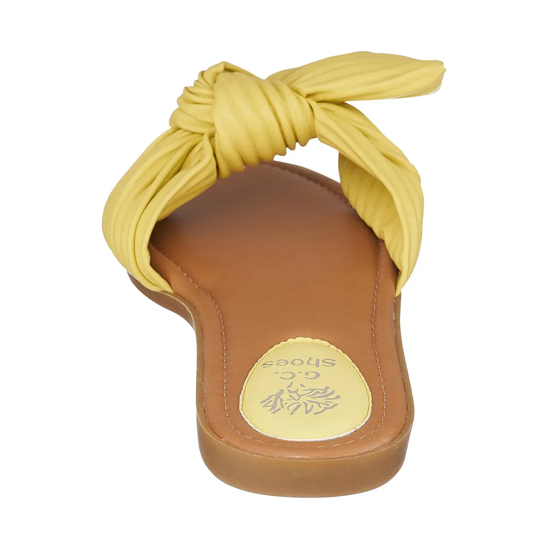 Dani Yellow Flat Sandals