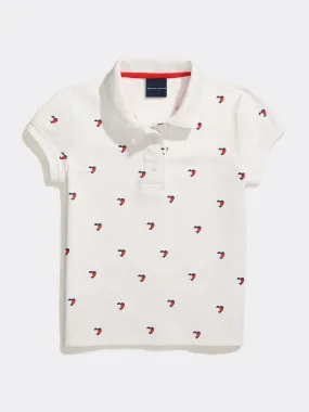 Danielle Heart Polo (Girls) - White Multi